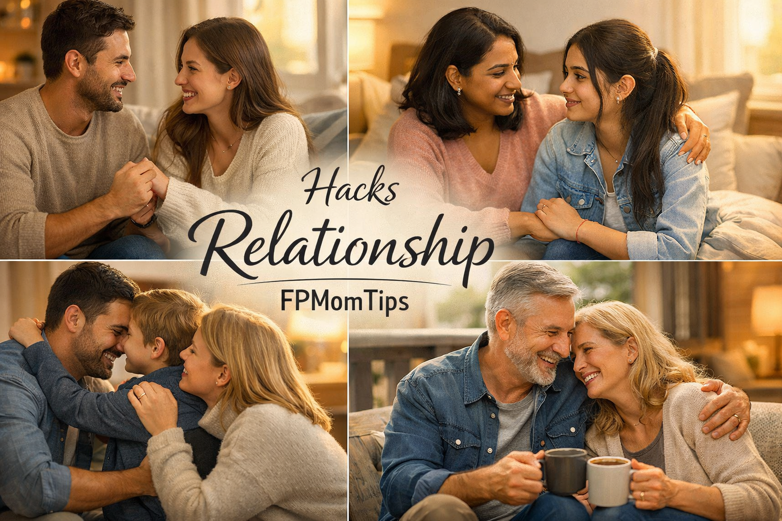 Hacks Relationship FPMomTips guide showing couples bonding, communication, trust, and stronger relationships
